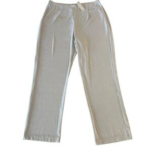 NWT Chicos Travelers No Tummy Pull On Pants Womens 2R Fairfax Gray Slinky Stretc